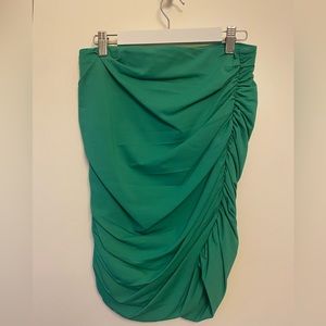 Babaton contour ruched skirt in Nature Green